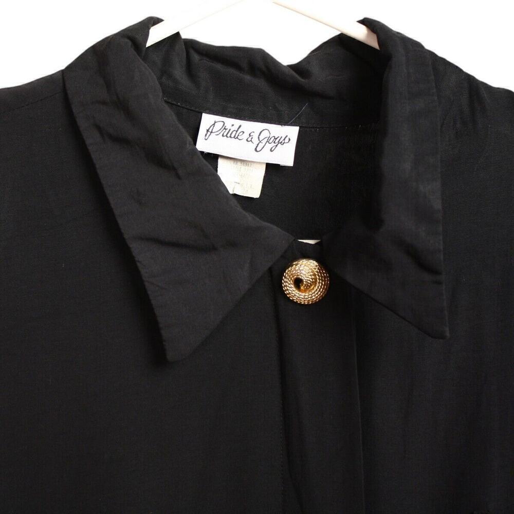 Vintage Pride & Joys Shirt Black Rayon Embroidery Plus Size 24 B54 W54 - Hey Viv - Picture 4 of 8